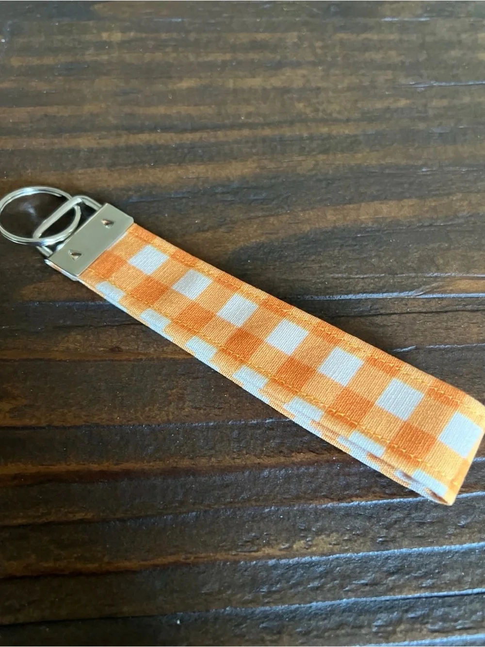 Checkered Wristlet Key Fob Keychain